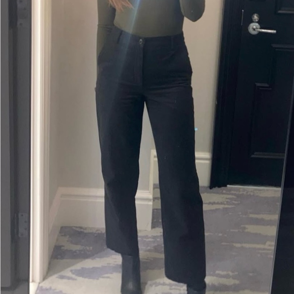 Aritzia Sunday Best Black Straight Leg Pants